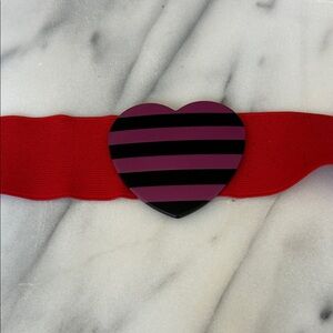 Sonia Rykiel Vibrant Red Belt with Heart Buckle